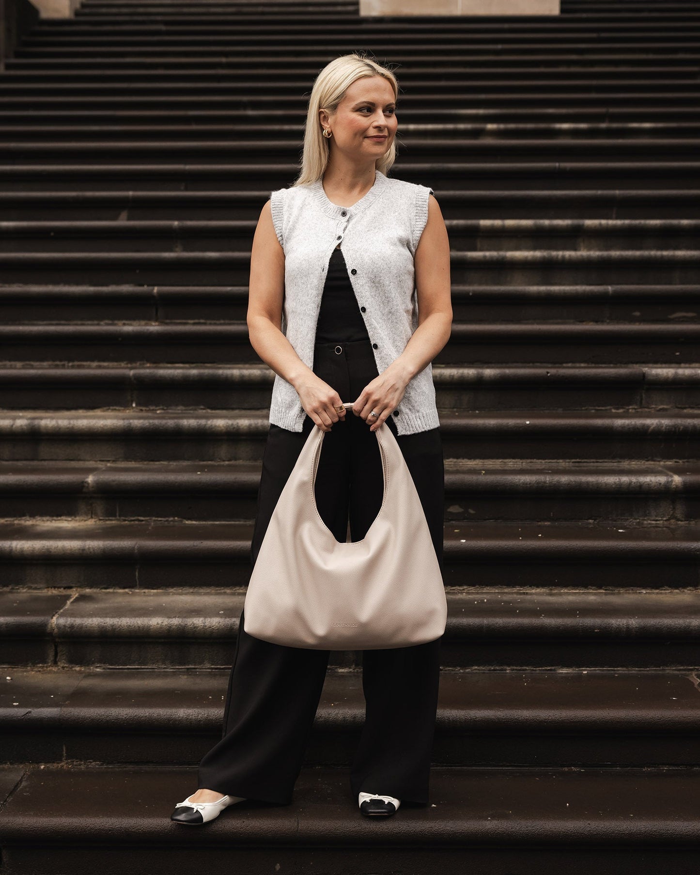 Sophia Handbag - White Complimentary Matching Make-up Bag