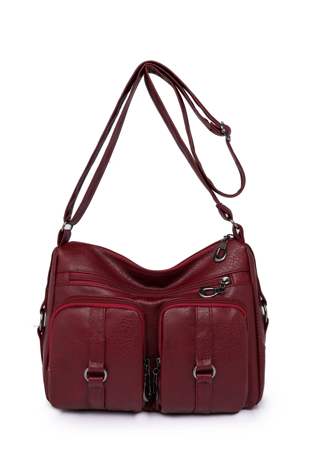 Livia - Solid Color PU Crossbody Bag For Women